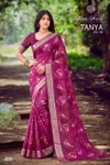 Tanya Vol 8 By Kashvi Dull Moss Viscose Border Printed Saree 